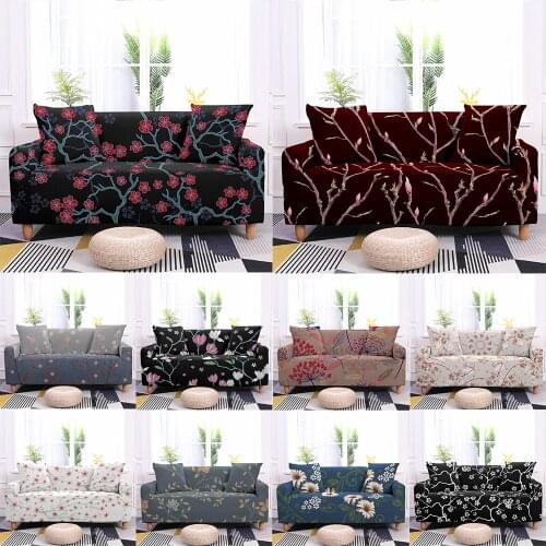 1/2/3/4 Seater Flower Flora Elastic Sofa Cover Stretch Slipcovers for Living Room Universal Sectional Corner Sofa Protective Set