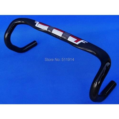 FLYXII Brand New Full Carbon Glossy Road Bike Bicycle Handlebar (red/white/black) HB-012