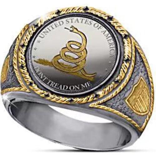 Hot Sale Top-quality Gothic Punk Style Snake Male Retro Ring Snake Pattern Metal Rings for Men Jewelry