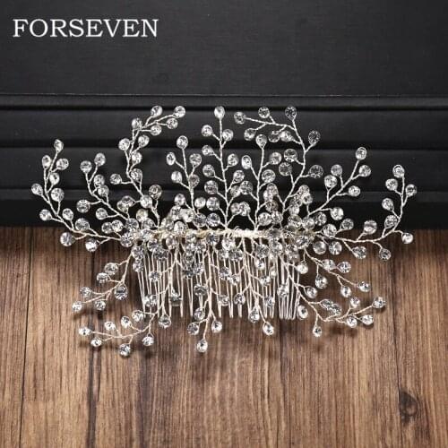 Full Rhinestone Bridal Hair Accessories Bridal Hair Comb Wedding Hair Ornaments Crystal Head Accessories Women Hair Combs