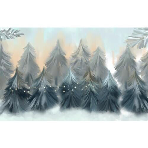 HUAYI Photography Backdrop Baby Shower Watercolor forest 1st birthday decor banner newborns photobooth backdrop photocall W-3702