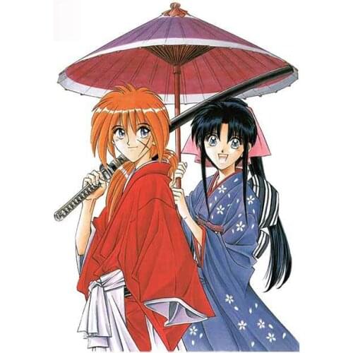 Personality Kenshin Kaoru Decal Windshield Laptop Anime Car Stickers Cartoon Occlusion Scratch Decoration Apply To Car Window