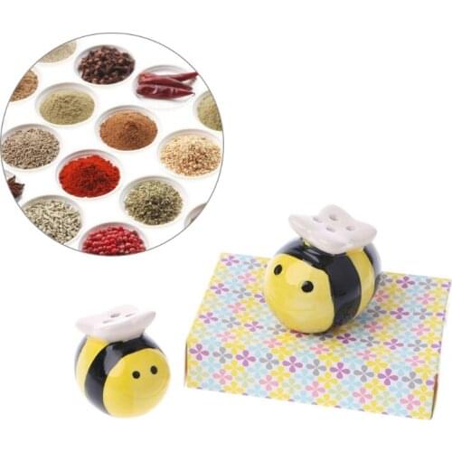 Ceramic Salt Pepper Shaker Flying Bee Style Seasoning Pot Cooking Tableware