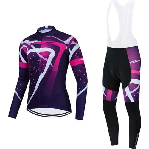 2021 AILEBIK Team Cycling Jersey Set Winter Thermal Fleece Cycling Clothing Long Sleeve Mens Road Bike Suit MTB Maillot Culotte