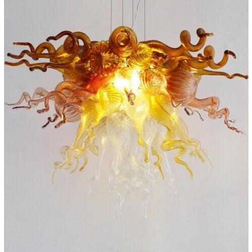Mouth Blown Glass Chandelier for Hotel Room Contemporary Hand Blown Modern Murano Glass Chandelier