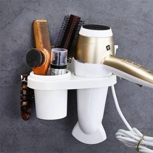 Bathroom Hair Dryer Holder Wall Mounted Rack Save Space Multipurpose Toilet Shelf Storage Hair Dryer Rack SQ-5081