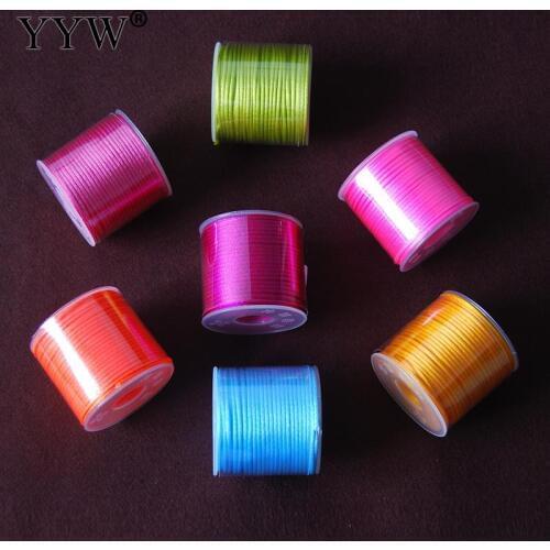 Hot 2mm Nylon Cord Satin Braided String 20 Colors Chinese Satin Silk Knot Macrame Cord Beads Braided Wire String Thread 30m/Pc
