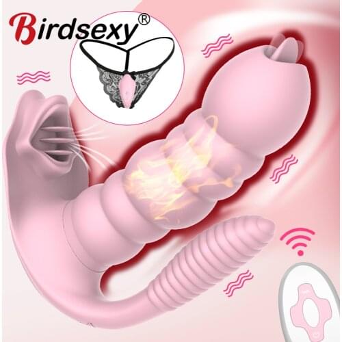 Wearable Dildo Vibrator Sex Toys for Women Panties G Spot Vaginal Clitoris Stimulator Remote Control Vibrating Sex Toy for Adult