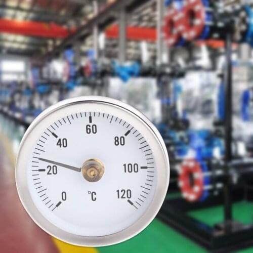 2021 New Pipe Clip-On Dial Thermometer Temperature Bimetal Temp Gauge & Spring 63mm 120