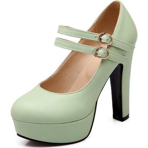 2017 the spring and autumn period and the new high heel strap thick with super small size 31 shallow mouth single shoe tide