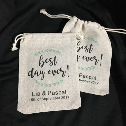 Personalized best day ever wedding Bachelorette Hangover Kit favor keepsake gift Bags bridal shower party Candy pouches