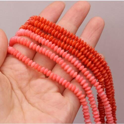 Synthetic Coral Beads Abacus Loose Isolation Beads for DIY Jewelry Making Necklace Bracelet Accessories 3x5mm Wholesale