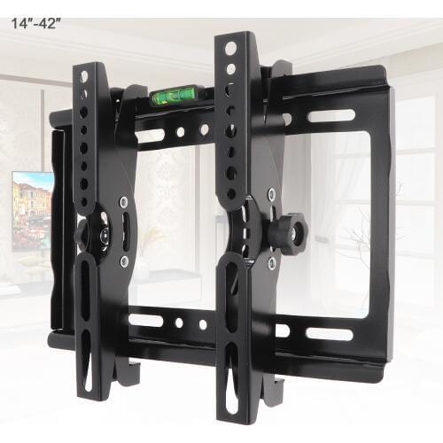 Universal 25KG Adjustable TV Wall Mounts Bracket Flat Panel TV Rack Frame Support 15 Degree Tilt Angle for 14-42 Inch LCD LED