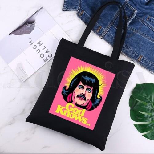 Freddie Mercury The Queen Band Rock Music Vintage Large Capacity Storage Handbag Shoulder Bag Tote Reusable Student Bookbag