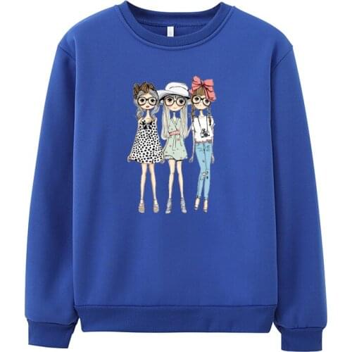 Women Thin Pullovers Pullovers Fashion Long Sleeve Fleece Oversize Tops Sweatshirts Women Cartoon Printed Tops