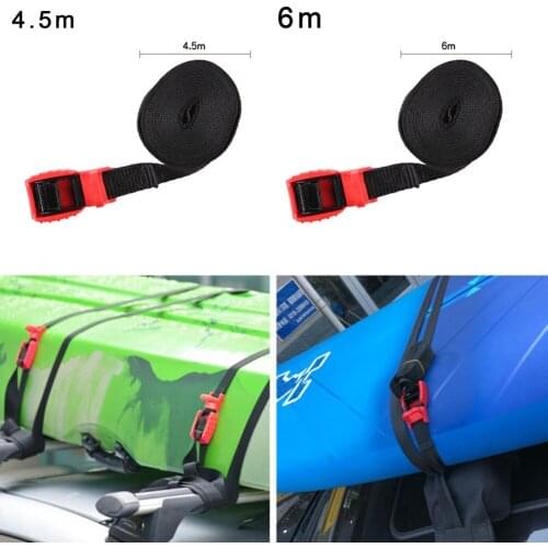 1x Tie Down Roof Rack Straps Pair Silicone Buckle 4.5m/6m Heavy Duty Kayak Cargo Binding Belt Tension Belt