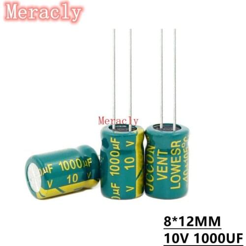 10pcs 10V 1000UF 20% High frequency low impedance electrolytic capacitor Power supply motherboard High temperature resistance