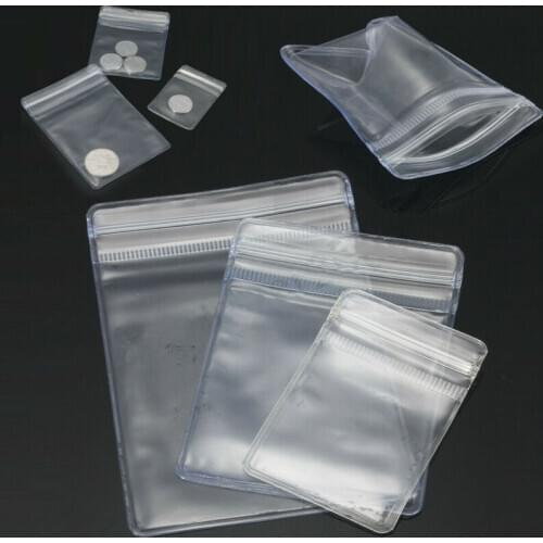 100pcs Thick Grip Resealable Zip Lock Bags Self Seal Clear Plastic Poly Bag