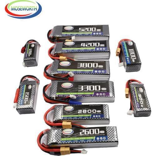 Nano RC Toys LiPo Battery 4S 14.8V 1500 1800 2200 2600 5200 6000mAh 60C Airplane Drone Helicopter Remote Control Aircraft Car