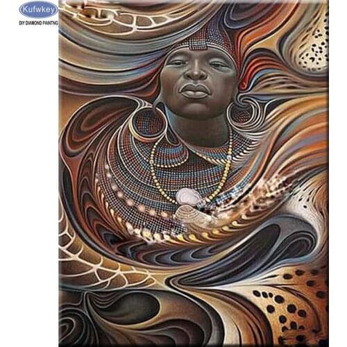 Diamond Embroidery abstract african DIY 5D Diamond Painting Cross Stitch kits Needlework Full Rhinestones Home Decoration gift