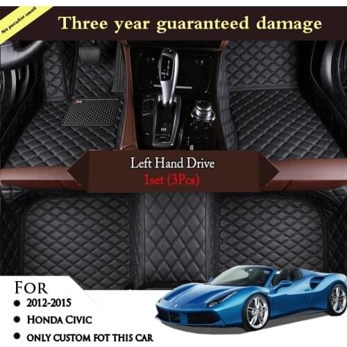 Car Floor Mats For Honda Civic 2012 2013 2014 2015 Auto Interior Accessories Styling Custom Waterproof Rugs Foot Pad Floorliners