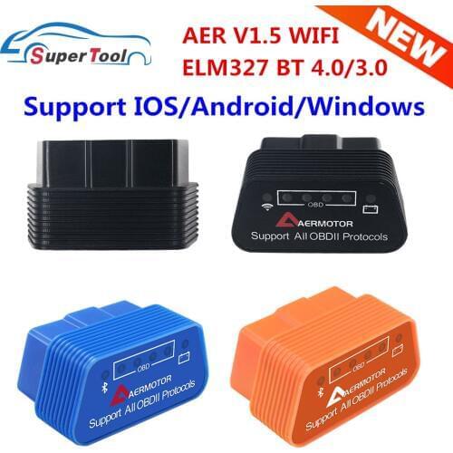 OBD2 ELM327 WI-FI V1.5 ELM327 V1.5 Bluetooth 3.0/4.0 Auto Scanner ELM 327 V1.5/1.5 WIFI/Bluetooth 4.0 Support For Android/IOS/PC