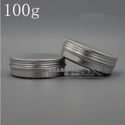 Free Shipping 100g/ml Silver Aluminum Empty Lucifugal Flat Bottle Jar Cream Eye Gel Pomade Bath Salt Empty Cosmetic Containers