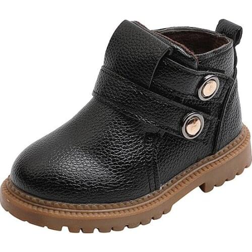 Autumn Winter Children Boots Boys Girls Leather Martin Boots Fashion Waterproof Non-slip Kids Boots Shoes 21-30