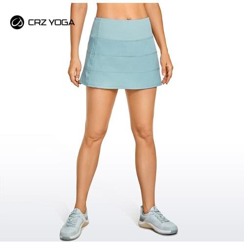 CRZ YOGA Womens Active Lightweight Stretch Athletic Short Skirts Running Tennis Golf Workout Sports Skorts with Pockets