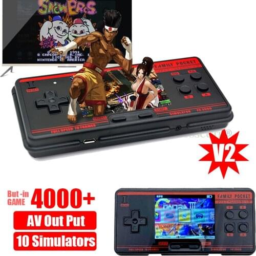 FC3000 V2 handheld game console 10 simulator childrens color screen game console for PXPX7 Black Grey