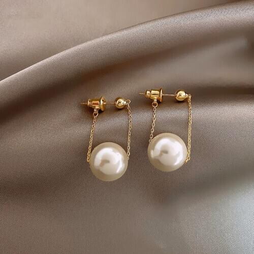Korea New Design Fashion Jewelry White Pearl Simple Earrings Elegant Womens Everyday All-match Earrings