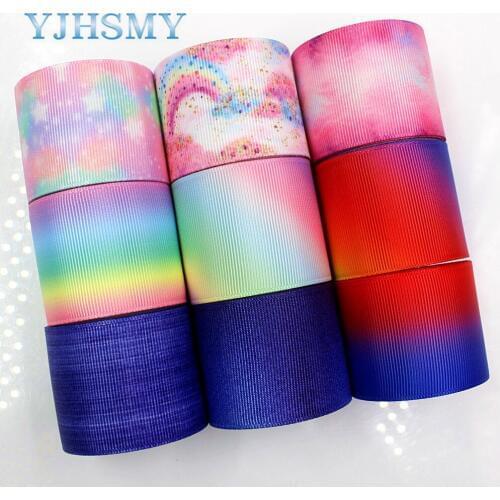 YJHSMY,G-18604-340,38 mm 5 Yards Cartoon Colorful Printed grosgrain ribbon,clothing accessories Webbing, DIY handmade materials