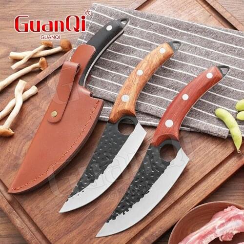 Handmade Stainless Steel Kitchen Chef Knife Forged Butcher Knife High Clad Steel Boning Hunting Camping Tools Sharp Boning Knife