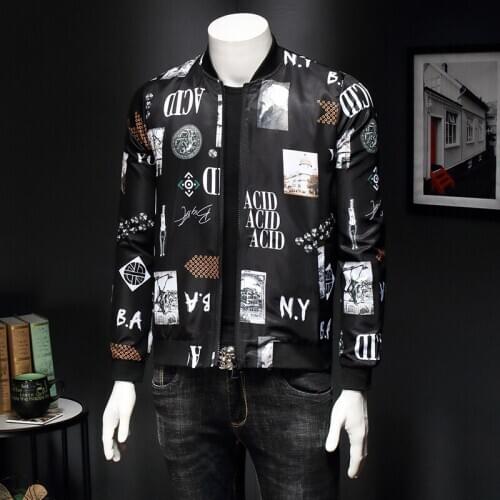 Streetwear Club Outfit Coat Bomber Plus Size 5xl Floral 2020 Spring Autumn Men Vintage Jacket