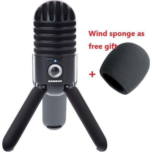 Original SAMSON Meteor Mic USB condenser microphone Studio Microphone Cardioid for computer notebook network black and silver