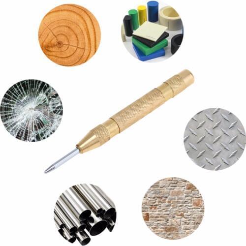 Multifunction 130mm HSS & Brass Spring Loaded Automatic Center Pin Punch portable Marking Starting Holes Tool