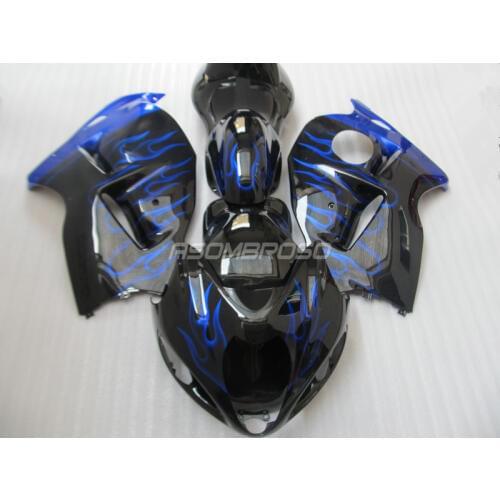 Motorcycle hot sale Fairing set for Suzuki 1996-2007 GSXR1300 96-07 GSXR1300 blue flames black Fairings parts