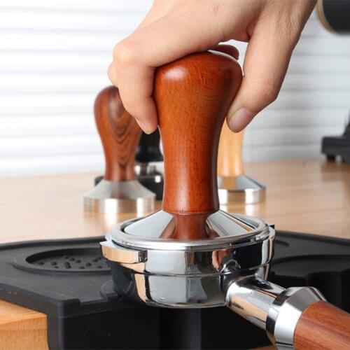 Hand-made Powder press set coffee utensils 6-piece wooden espresso machine barista tools coffeeware set 51-58mm