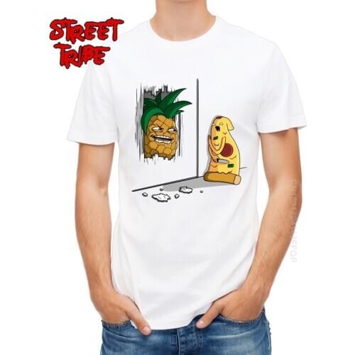 Newest Funny Pineapple Pizza Design Printed T-Shirt Fashion Cartoon yummy food TShirt Cotton Mens Novelty Cool Tee Shirt Tops