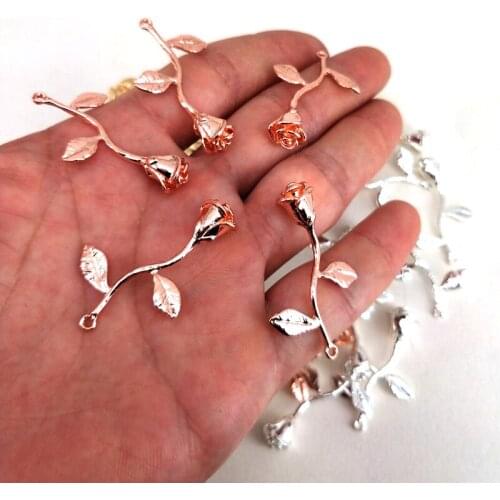 New 5pcs Fashion Vintage Rose Charm Simple pendant for Women Jewelry Valentines Day