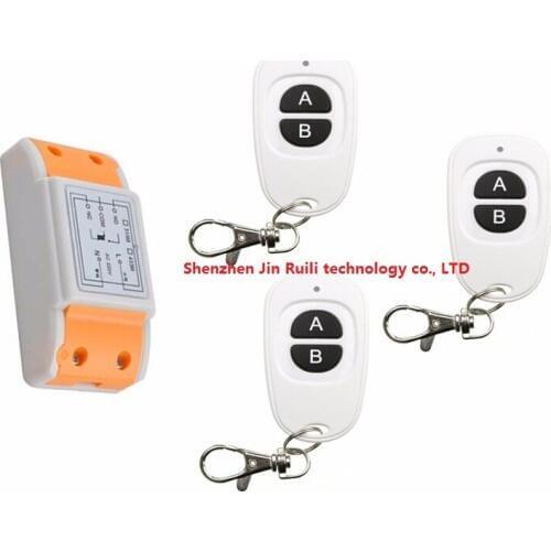 New 220 v 1 ch remote control switch 1 piece receiver + 3 piece transmitter two key Close to home