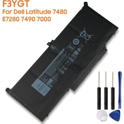 Original Replacement Battery F3YGT DM3WC 2X39G For Dell Latitude 7480 E7280 7490 7000 Authentic Tablet Battery 60Wh