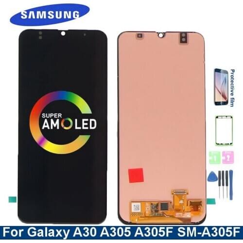 ORIGINAL 6.4'' A305 AMOLED LCD For SAMSUNG Galaxy A30 SM-A305F/DS A305F A305FD A305A LCD Display Touch Screen Digitizer Assembly