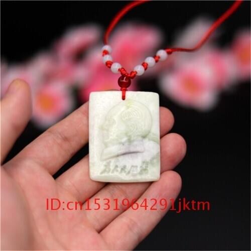 Necklace Amulet Jade Gifts Carved White Men Chinese Charm for Jewelry Accessories Fashion Natural Pendant