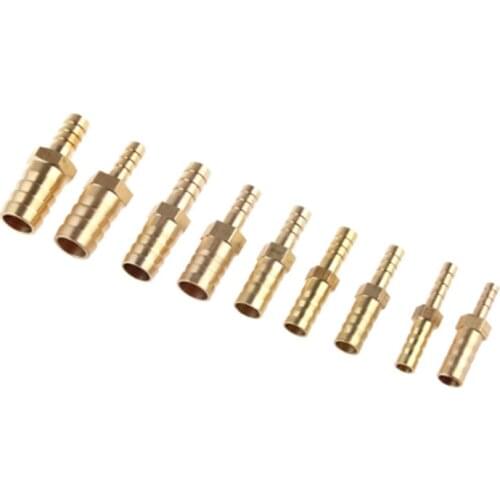 4 6 8 10 12 14 16 18mm Hose Barbed x Hose Barbed Brass Barbed Pipe Fitting Reducer Coupler Connector Adapter Air Fuel Gas Water
