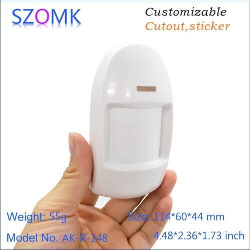 1 piece 114*60*44mm new design plastic enclosure for wireless outdoor PIR motion detector plastic instrument housing with lens