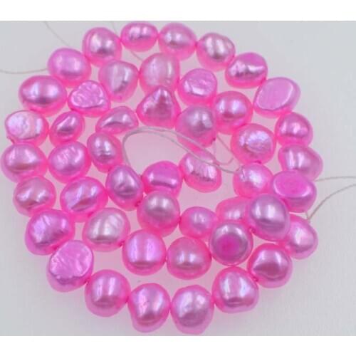 Freshwater pearl pink color baroque 8-9mm FPPJ wholesale 14" nature loose beads for DIY jewelry