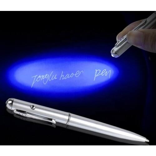 1PC Plastic Material Invisible Ink Pen Novelty Ballpoint Pens New Office School Supplies With Uv Light Magic Secret Ballpoin