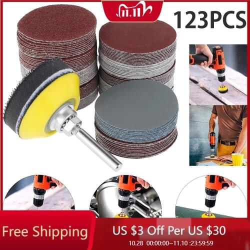 120 Pcs 50mm Sander Disc Sandpaper 2 Inch Round Sand Pad Grit 60-3000 Sandpaper Set Polishing Disc for Polishing Cleaning Tool