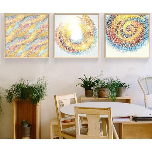 Modern Art Posters and Prints Wall Art Canvas Pianting Abstract Colorful Spiral Decorative Pictures for Living Room No Frame